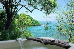 Bath with a view of Weligama Bay